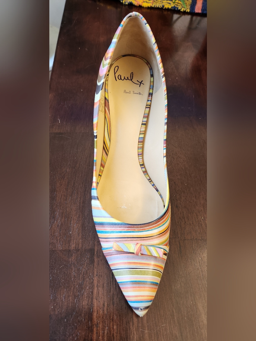 Striped Multicolour Pointed-Toe Heels - Picture 3 of 8